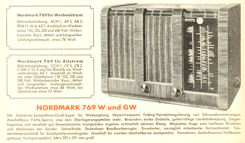 Nordmark 769W aus dem Händlerprospekt