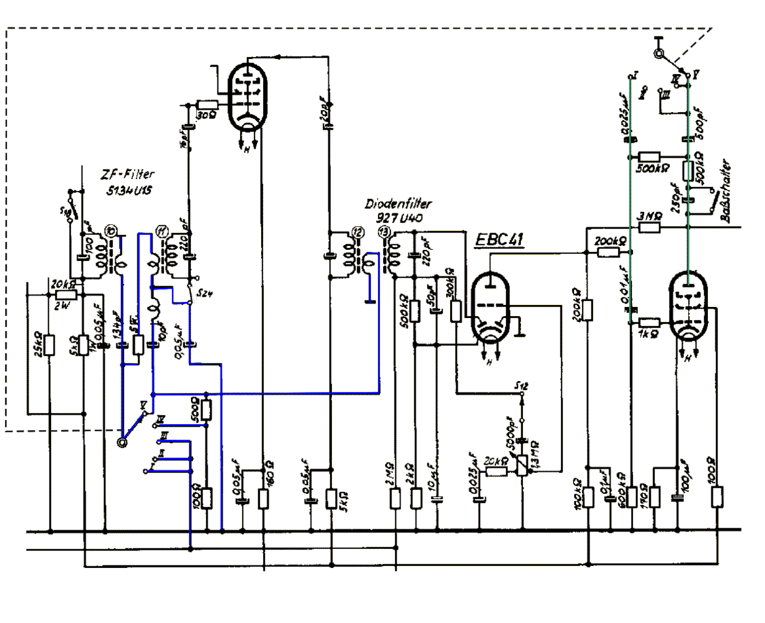 SABA Baden-Baden W MHG filter circuits