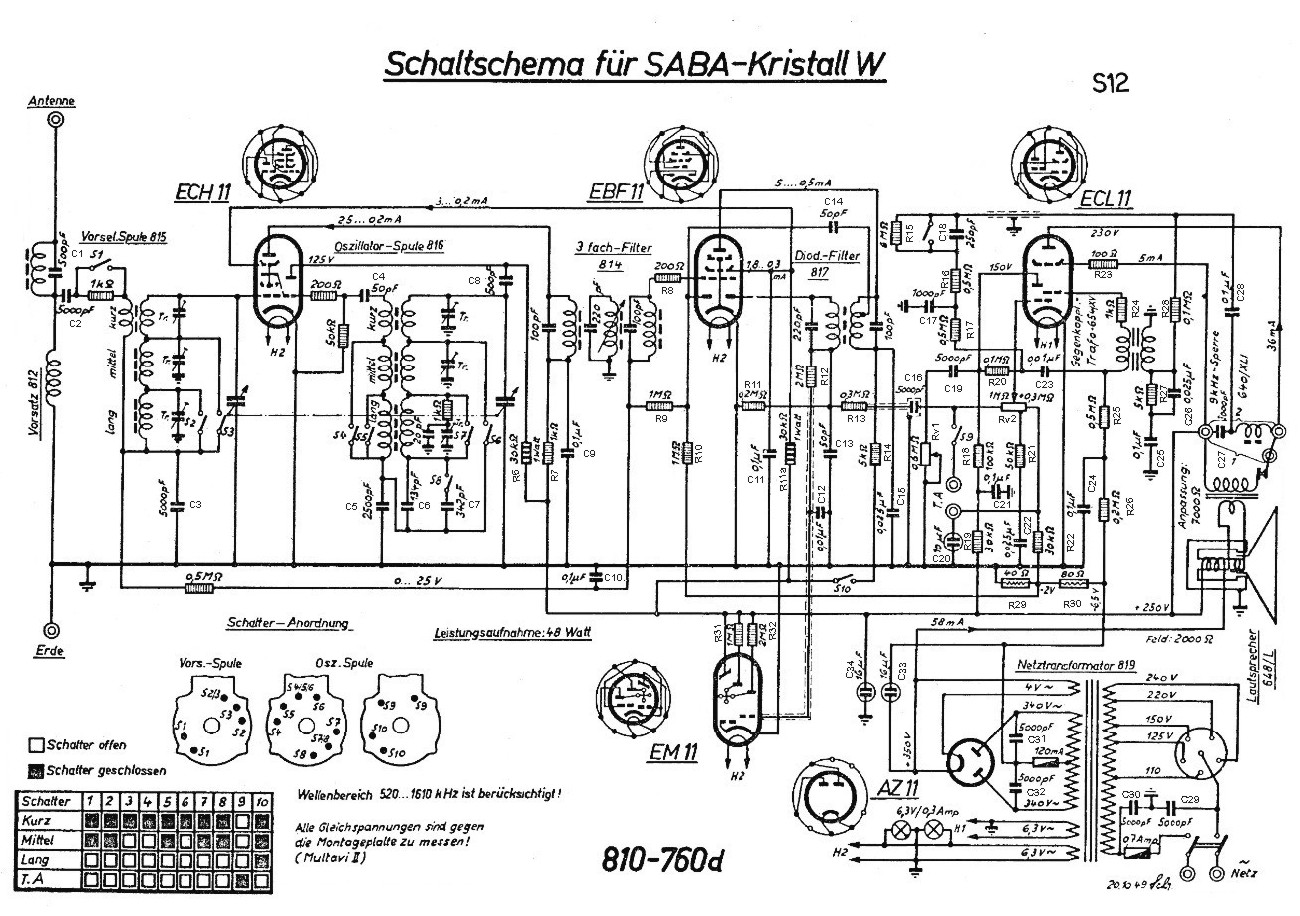 Saba Kristall W schematics