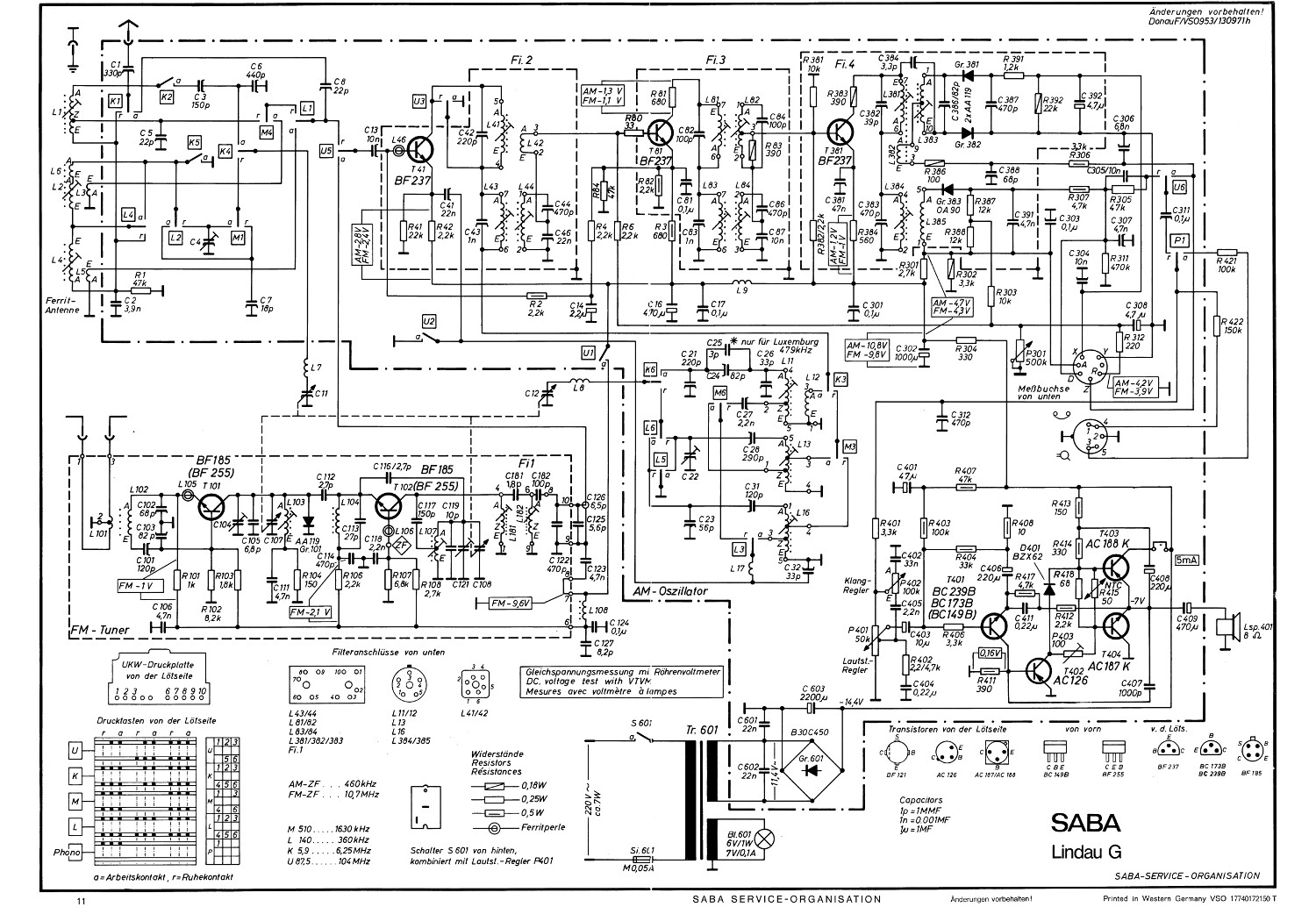 SABA Lindau G schematics